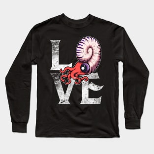 Love Fossils Archaeologist Gift Cool Ammonite Design Long Sleeve T-Shirt